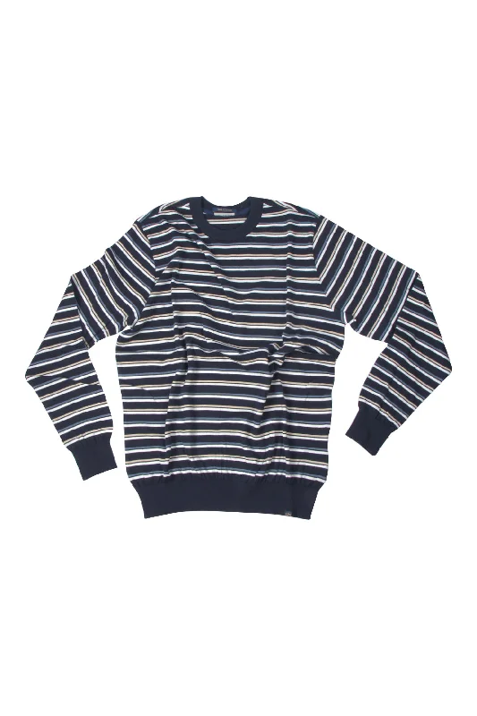 New Deals Paul & Shark Pima Cotton Riviera LS Crew Neck Stripe