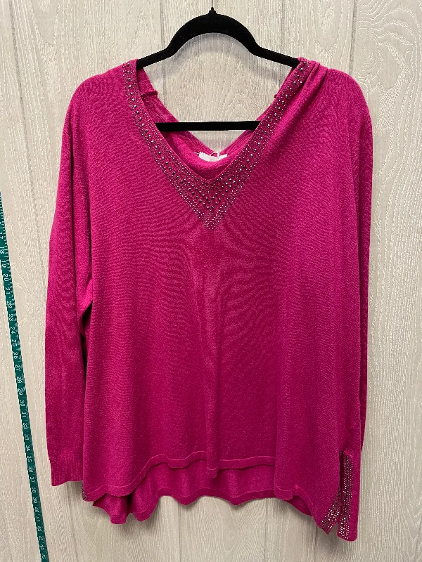 Weekend Discounts to Savor Sweater By Vila Milano In Purple, Size: 2x