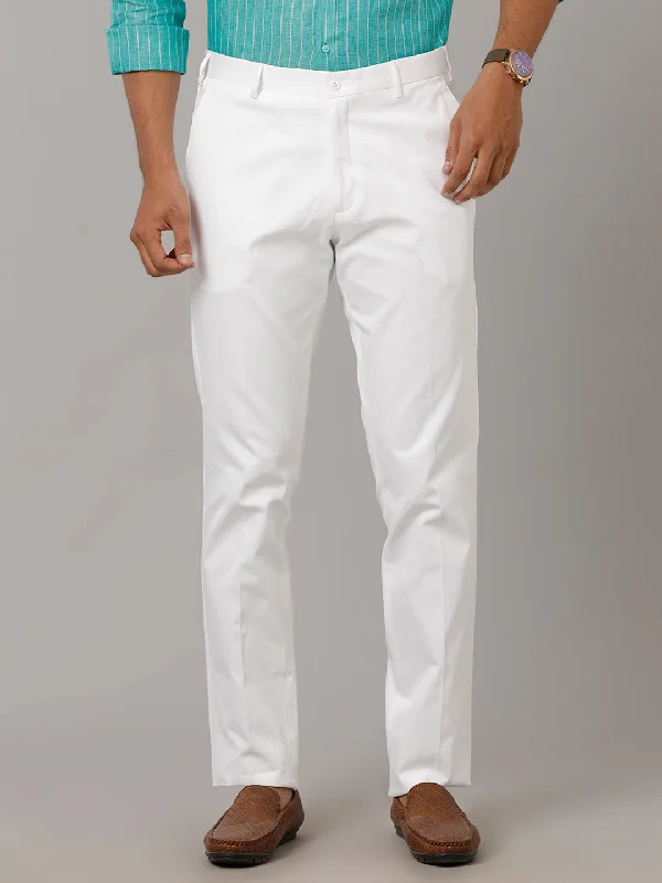 Price Slash Men Linen Cotton White Pants Easy Care