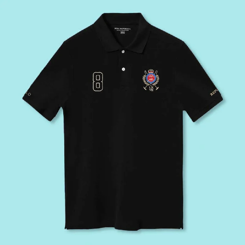 Weekend Deal Polo Republica Men's Crest & Polo Republica 8 Embroidered Polo Shirt
