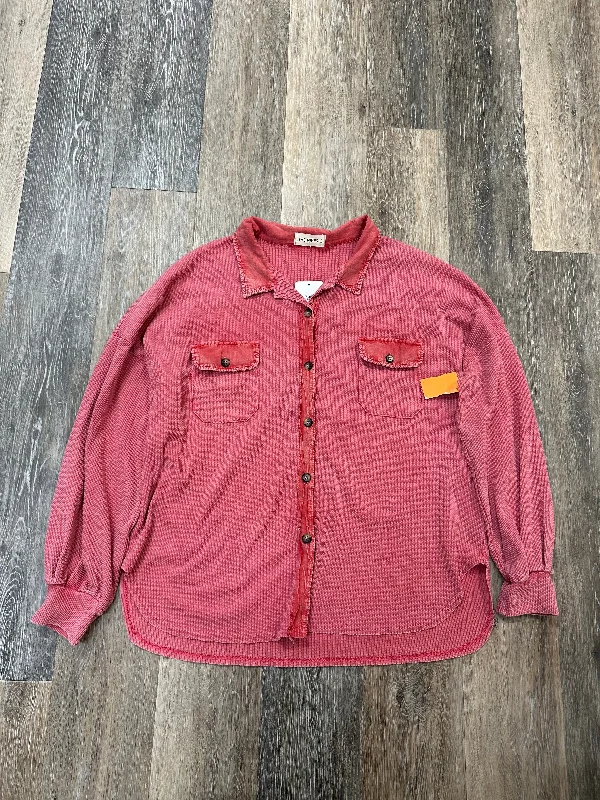 Year-End Deals Blouse Long Sleeve By The Nines In Pink, Size: L
