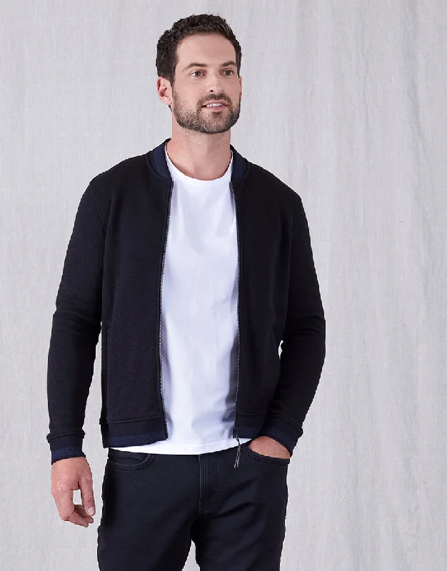 Extra Savings Domino Black Knit Bomber