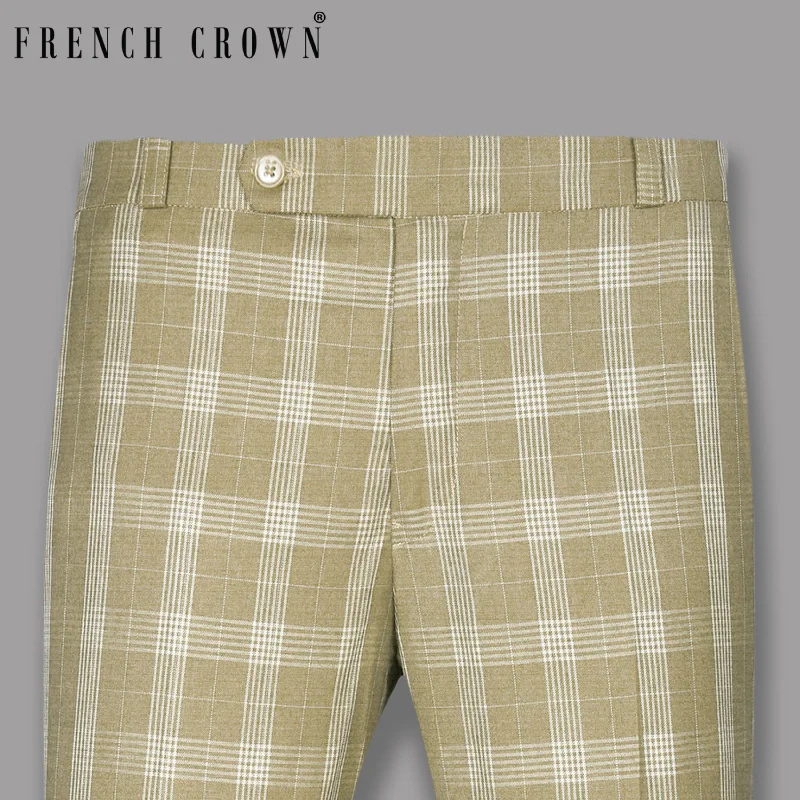 Deep Discounts Sandcastle Plaid Wool Blend Formal Pant