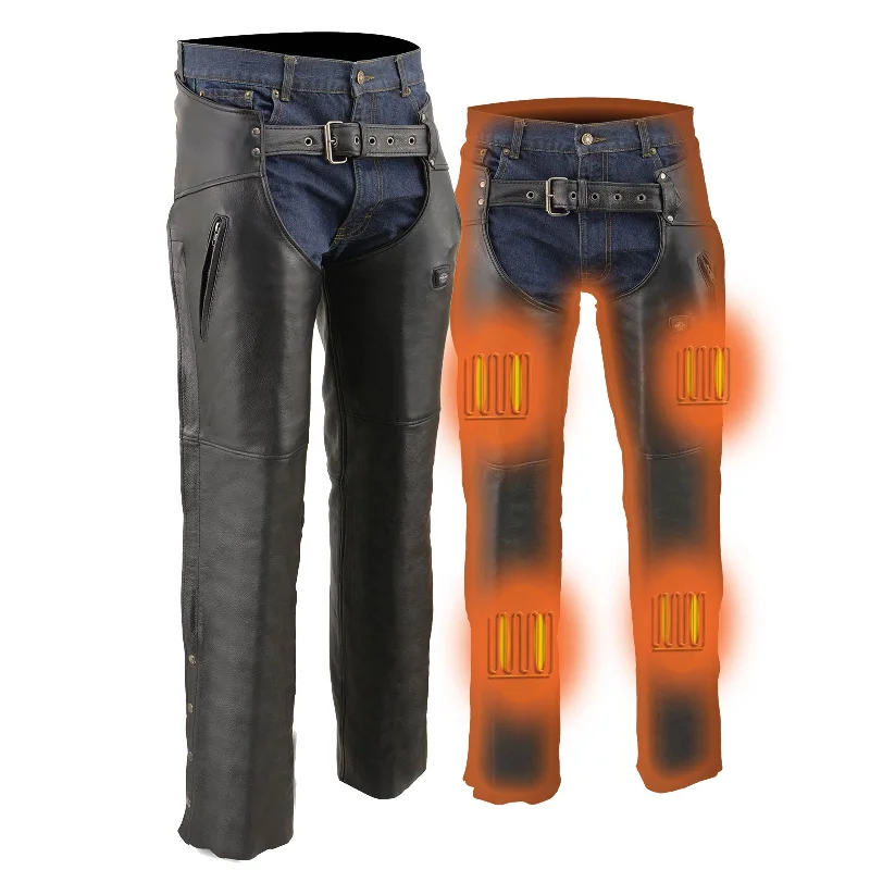 Weekend Deals That Dazzle Milwaukee Leather MLM5513 Men's Black 'Heated' Motorcycle Leather Winter Chaps with Zippered Thigh Pockets Weekend Deals That Dazzle Milwaukee Leather MLM5513 Men's Black 'Heated' Motorcycle Leather Winter Chaps with Zippered Thigh Pockets