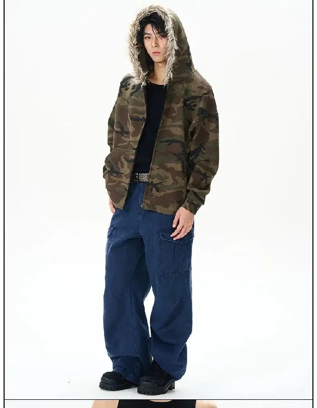 Hurry In Vintage Faded Cargo Jeans