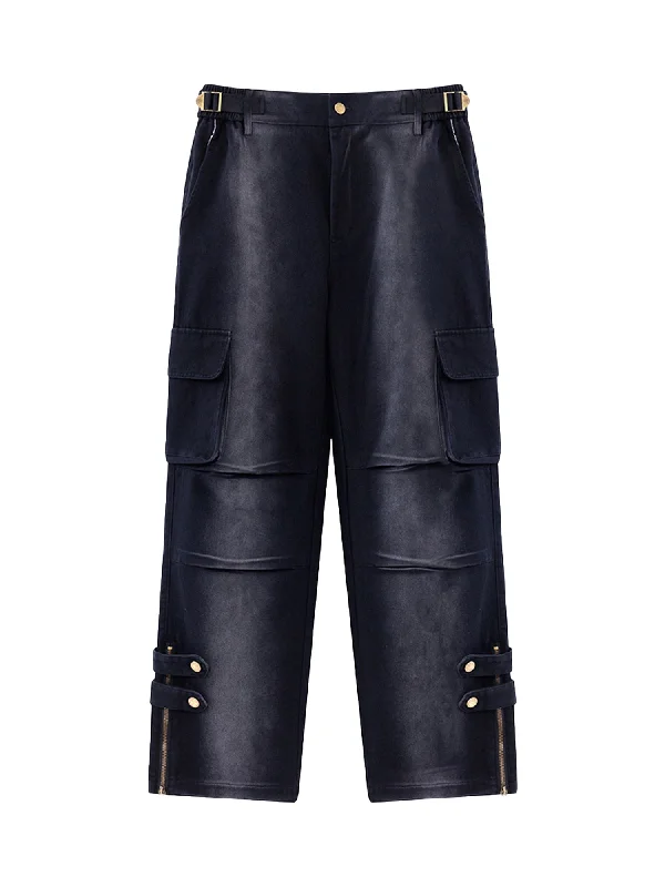 Stock Up and Save Thesupermade Street Metal Button Casual Pants