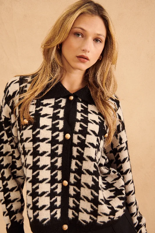 Weekend Deals That Sparkle EDWARD HOUNDSTOOTH CARDI