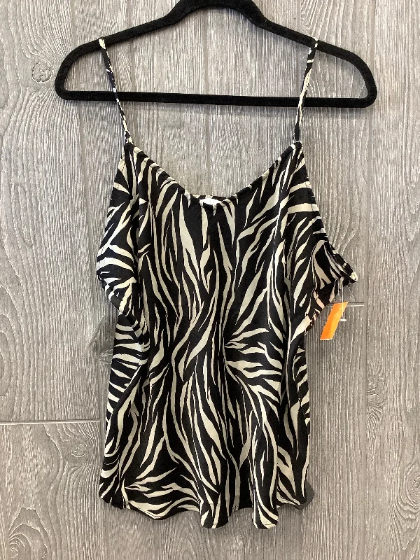 Weekend Savings Delight Tank Top By Time And Tru In Black & White, Size: Xl