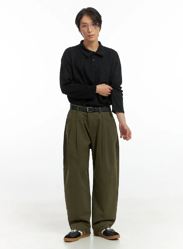 While Supplies Last Men's Pintucked Wide Fit Pants IO417