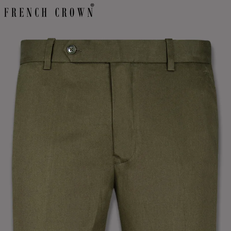 Huge Discounts Hemlock Brown Stretchable Premium Cotton traveler Pant