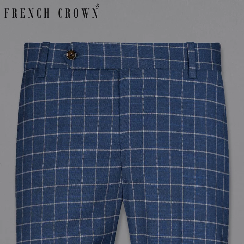 Big Savings Rhino Blue Super fine Checkered Premium Cotton Pant
