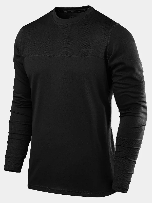 Super Sale Stamina Long Sleeve Crew Neck Running Top For Men With Thumbholes