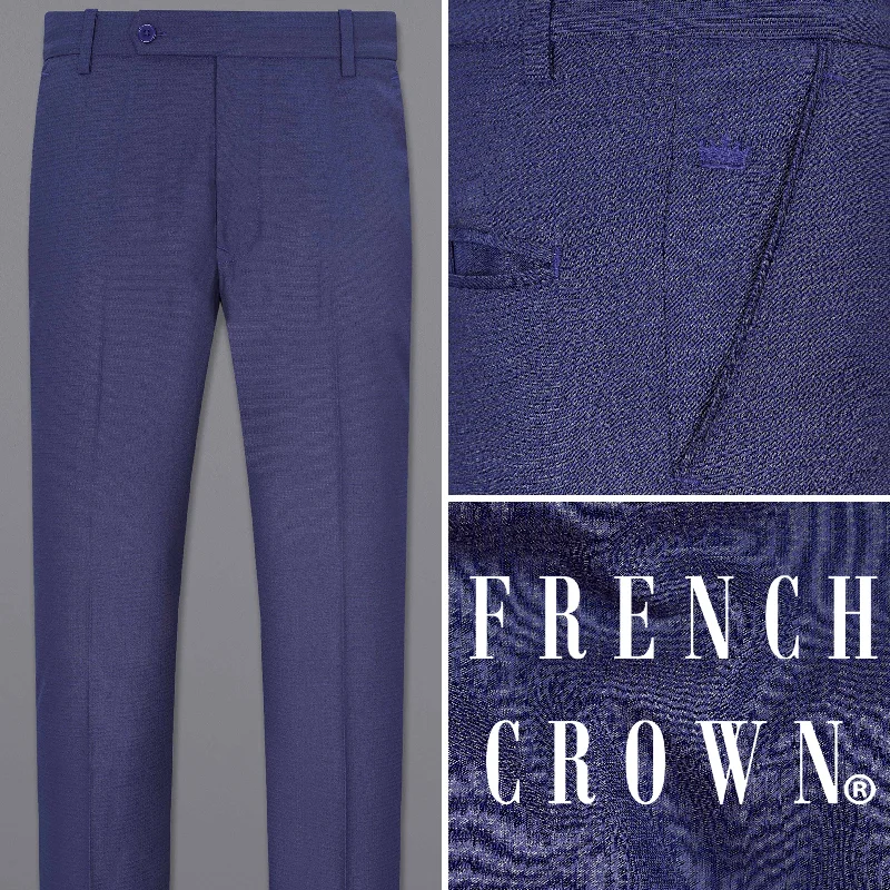 Weekend Offers That Thrill Jacarta Blue Triangle Textured Pant