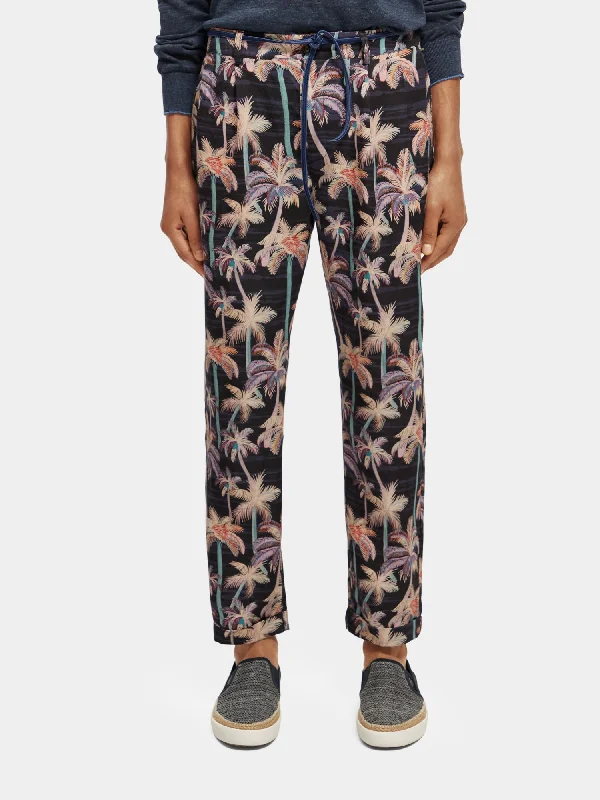 Price Reduction Twilt printed linen blend pleated chino