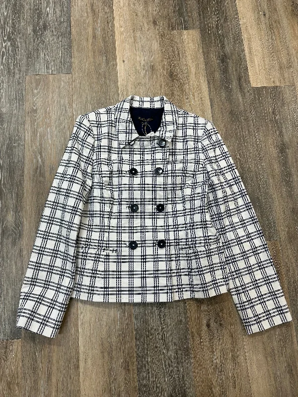Weekend Wonders Await! Blazer By Brooks Brothers In Blue & White, Size: 1x