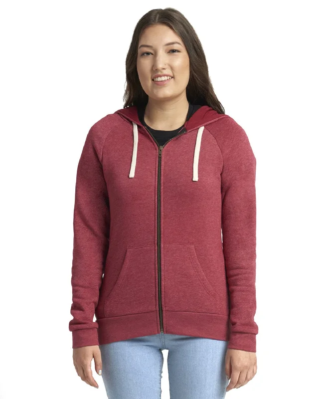 Great Deals Next Level Apparel Ladie's Malibu Raglan Full-Zip Hooded Sweatshirt | Heather Cardinal Great Deals Next Level Apparel Ladie's Malibu Raglan Full-Zip Hooded Sweatshirt | Heather Cardinal