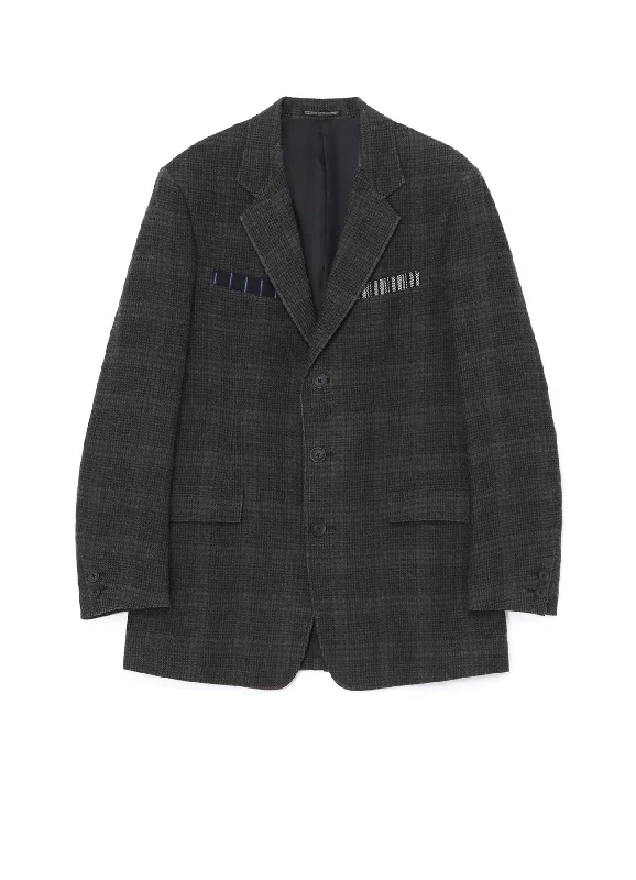 Weekend Extravaganza: Shop Now LINEN / WOOL 3-BUTTONS JACKET WITH BOX POCKET