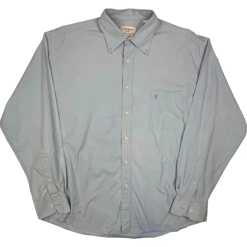 Weekend Shopping Bliss Yves Saint Laurent Button-Up Long Sleeve Shirt Light Blue