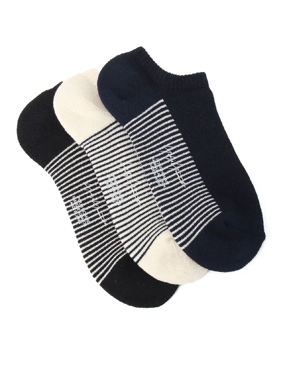 Discount Extravaganza C/AC PILE JERSEY SHORT BORDER SOCKS