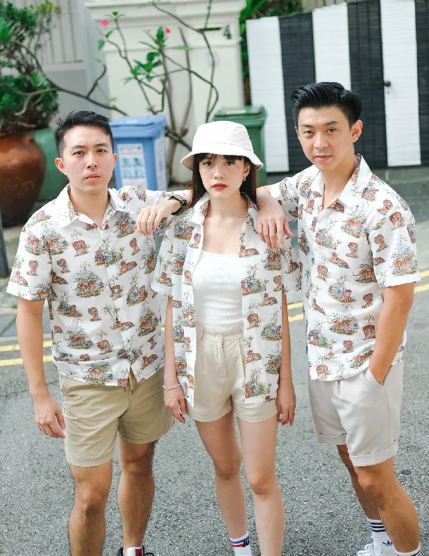 Super Savings Tropical Tiger Shirt in White