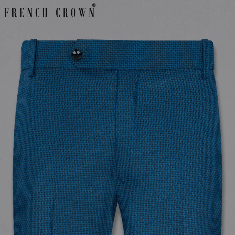 Weekend-Only Price Drops Orient Blue and Black Textured Pant