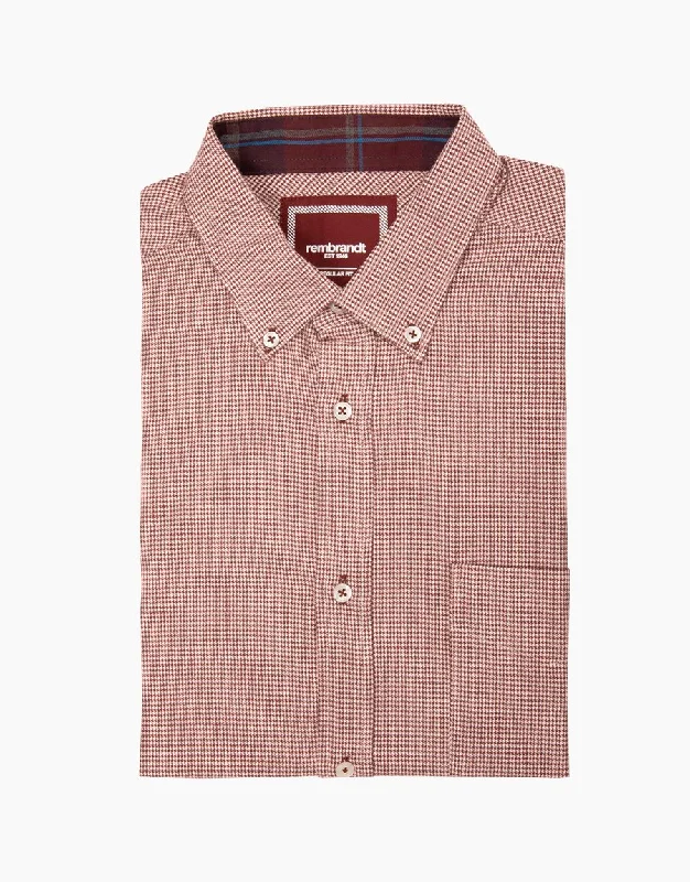 Last Chance Awaroa maroon houndstooth flannel shirt