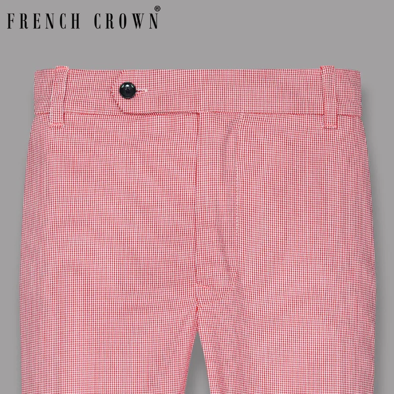 Savings Event Light Red micro Houndstooth Formal Pant