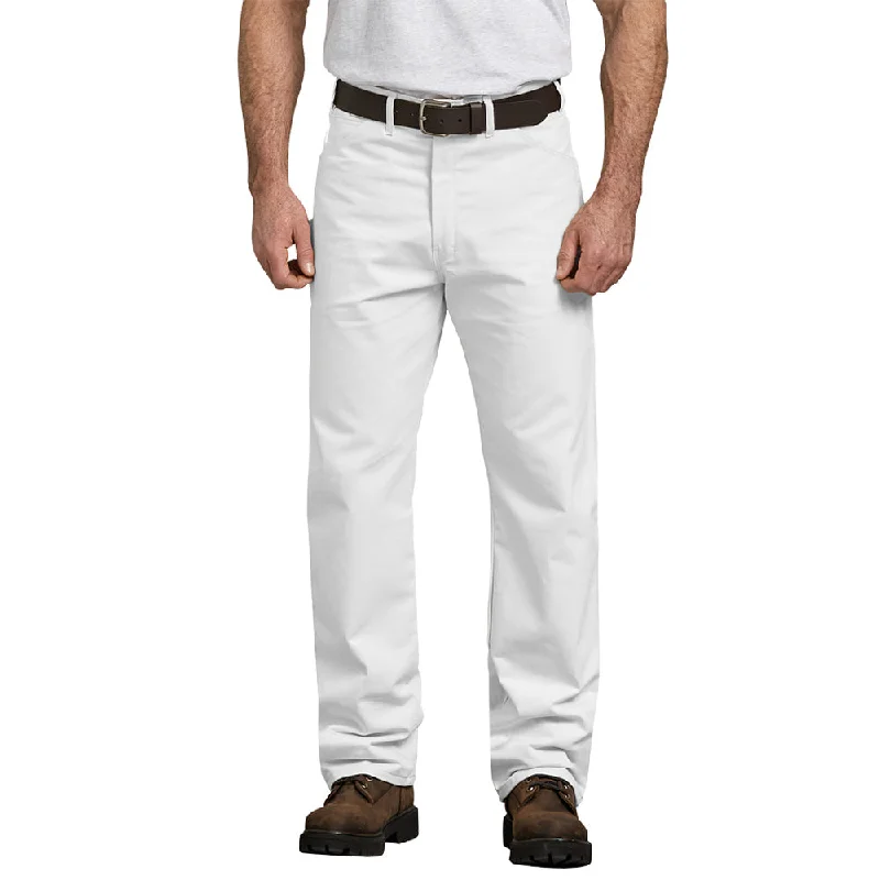 Crazy Savings Dickies Men's Relaxed Fit Straight Leg Painter's Pant_White