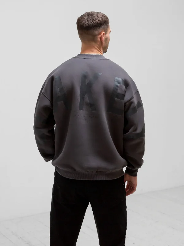 Huge Savings Tonal Idris Oversized Sweater - Charcoal