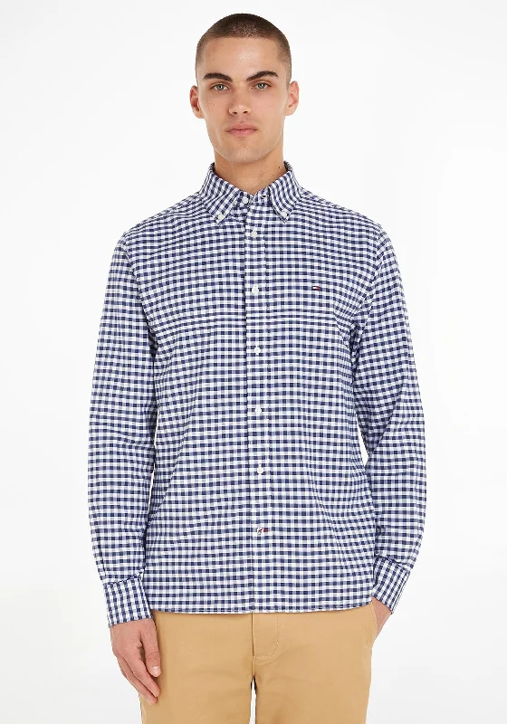 Savings Alert Tommy Hilfiger Classic Oxford Gingham Shirt, Dark Navy & Optic White