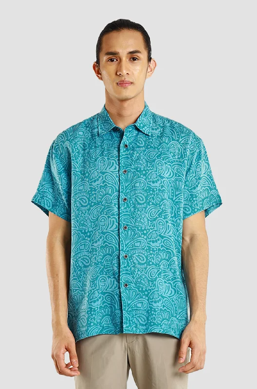 Super Bargain My Linen Modern Parsley in Scuba Reef
