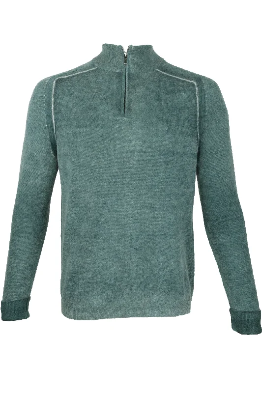 Deal of the Week Autumn Cashmere Inked 1/4 Zip Pullover Sweater Green