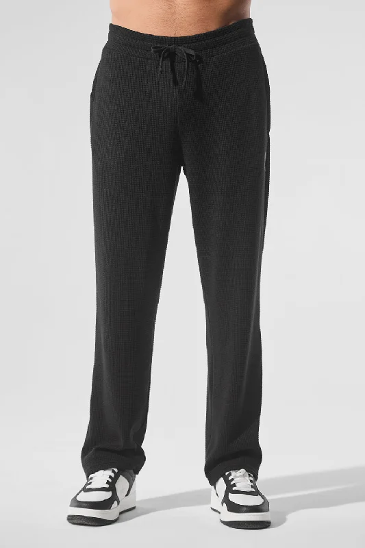 Weekend Discounts to Enjoy Elevate Waffle Straight Leg Pant - Black