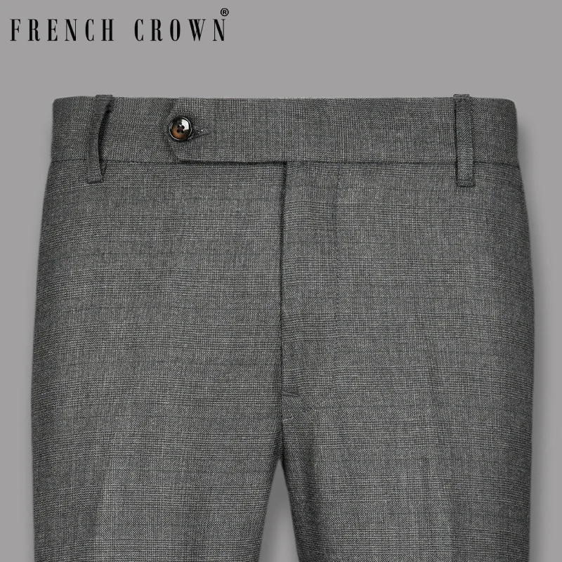 Weekend Discounts to Snag Steel Grey Plaid Pant