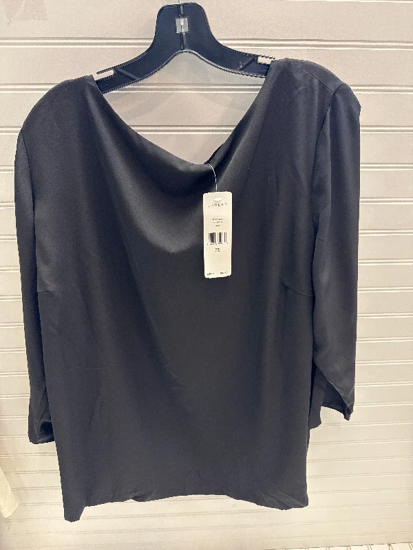 Weekend Specials You Can't Miss Top 3/4 Sleeve By Lauren By Ralph Lauren In Black, Size: 2x