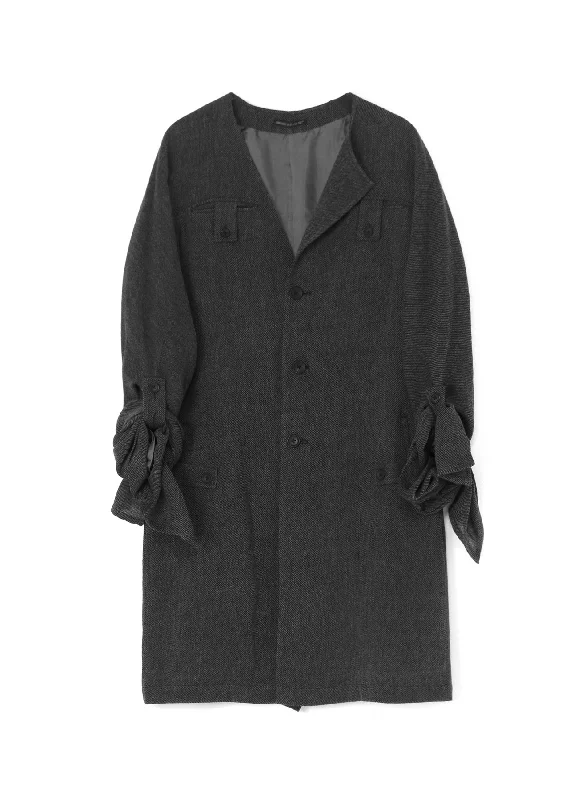 Clearance Event C/SOFT TWEED M-FRONT ASYMME CUFF DESIGNED D