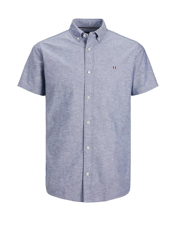 Today's Special Jack & Jones Summer Linen Short Sleeve Shirt, Faded Denim