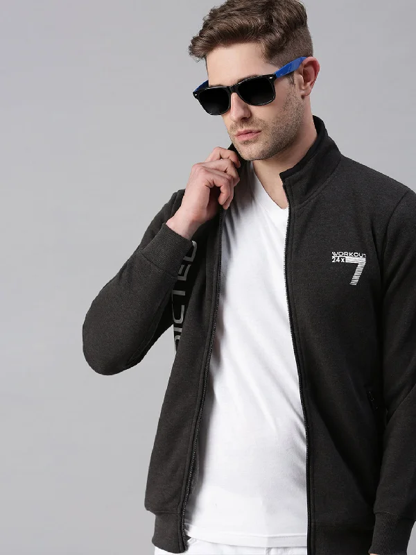 Extra Discounts Men Printed Grey Sweatshirt