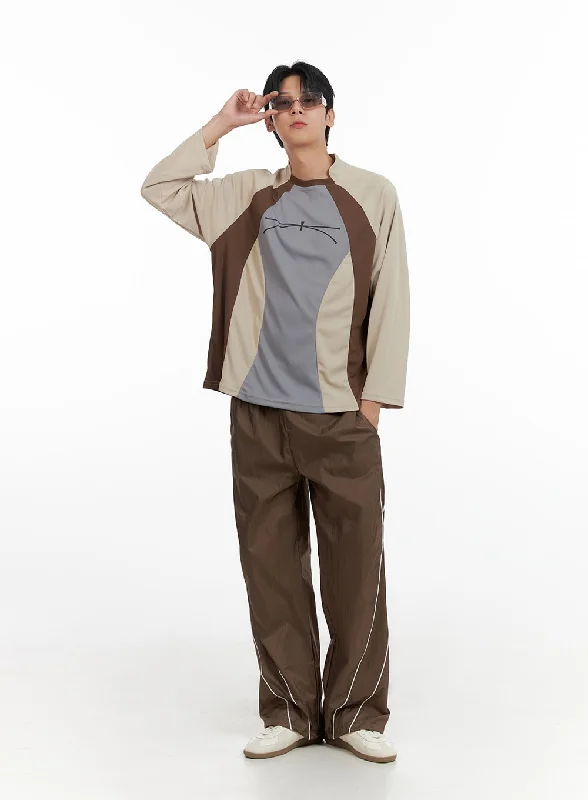Time-Sensitive Men's Banded Nylon Wide Fit Pants IL403