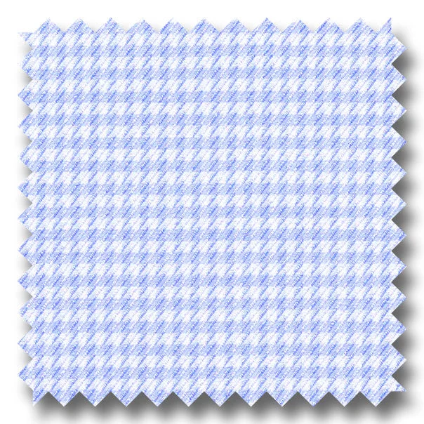 Price Drop Alert Light Blue Check 2Ply Twill - Custom Dress Shirt