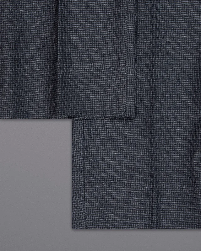 Exclusive Offer Pale Sky Grey houndstooth Wool Rich  Pant