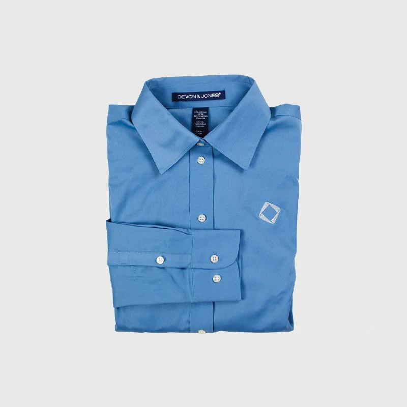 Great Deals Ladies' Solid Stretch Twill Shirt in Slate Blue