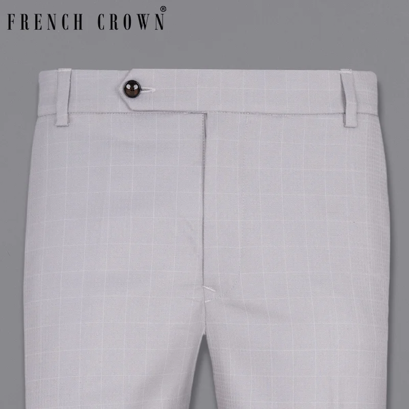 Cash Savings Gray Haze Subtle Plaid Wool Rich Pilot Pant