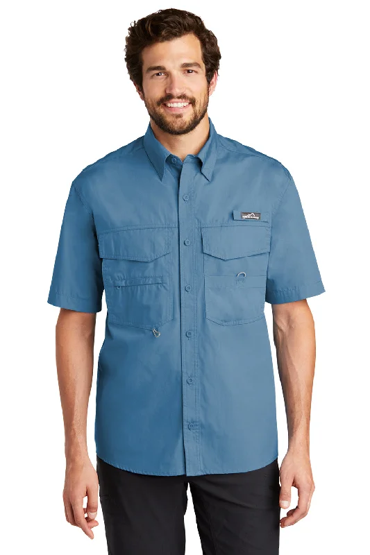 Quick Sale Eddie Bauer Mens Fishing Short Sleeve Button Down Shirt w/ Double Pockets - Blue Gill Quick Sale Eddie Bauer Mens Fishing Short Sleeve Button Down Shirt w/ Double Pockets - Blue Gill