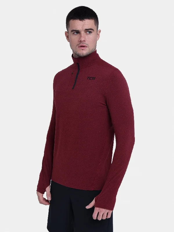 Weekend-Only Price Drops Fusion Half Zip Running Top For Men With Thumbholes & Chest Zip Pocket Weekend-Only Price Drops Fusion Half Zip Running Top For Men With Thumbholes & Chest Zip Pocket