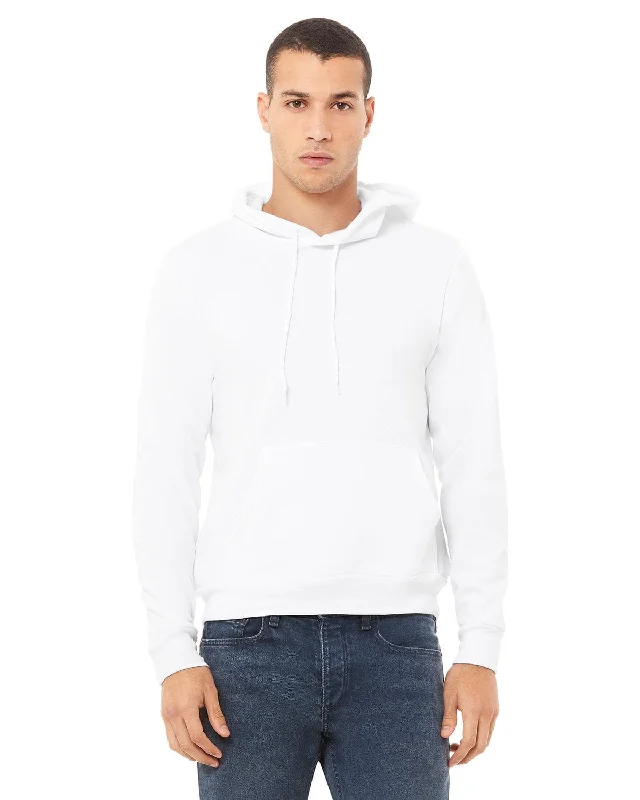 Overstock Sale Bella+Canvas Unisex Sponge Fleece Pullover Hoodie | White