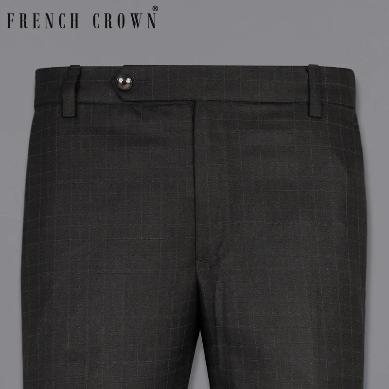 TIME-Limited Offer Jade Black Plaid Wool Rich Pant