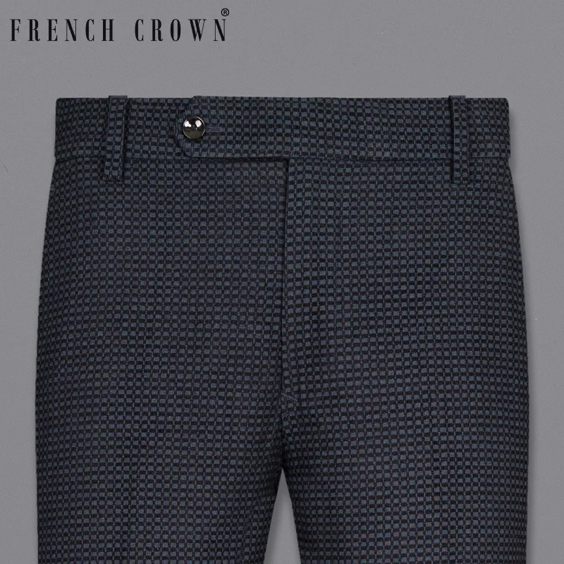 Stock Clearance Navy Velvet Corduroy Box patterned Sports Pant