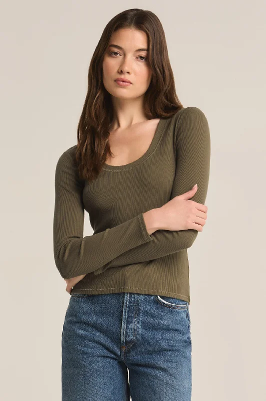 Special Offer Sirena Rib Long Sleeve Tee