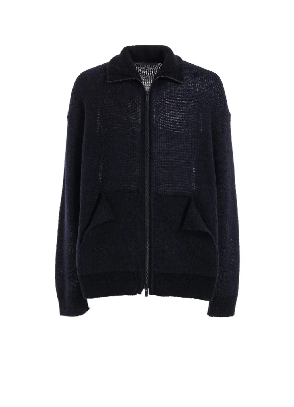 Weekend Deals That Sizzle 8G KNOTTED KNIT UNEVEN POCKET ZIP CARDIGAN